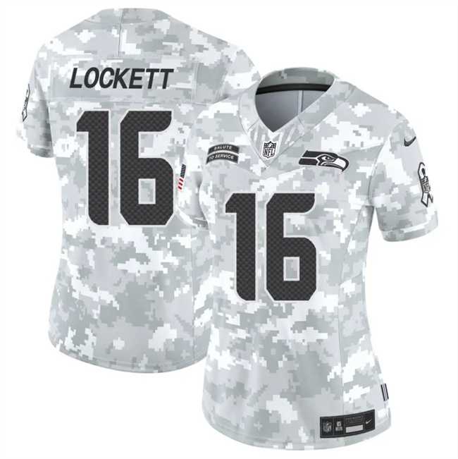 Women%27s Seattle Seahawks #16 Tyler Lockett 2024 F.U.S.E Arctic Camo Salute To Service Limited Stitched Jersey Dzhi